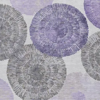 3' X 5' Plum Ivory And Khaki Abstract Washable Indoor Outdoor Area Rug