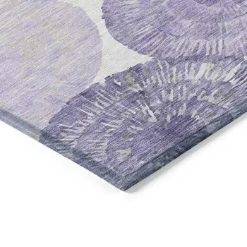 5' X 8' Plum Ivory And Khaki Abstract Washable Indoor Outdoor Area Rug