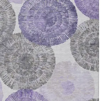 8' X 10' Plum Ivory And Khaki Abstract Washable Indoor Outdoor Area Rug