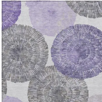 10' X 14' Plum Ivory And Khaki Abstract Washable Indoor Outdoor Area Rug