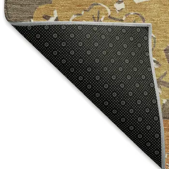 10' X 14' Chocolate Ivory And Copper Quatrefoil Washable Indoor Outdoor Area Rug