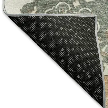10' X 14' Pacific Blue Ivory And Copper Quatrefoil Washable Indoor Outdoor Area Rug