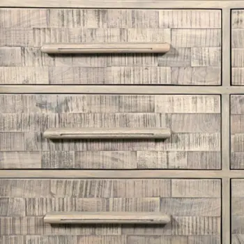 57" White Solid Wood Six Drawer Dresser