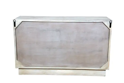 57" White Solid Wood Six Drawer Dresser