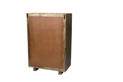 35" Brown Solid Wood Five Drawer Dresser