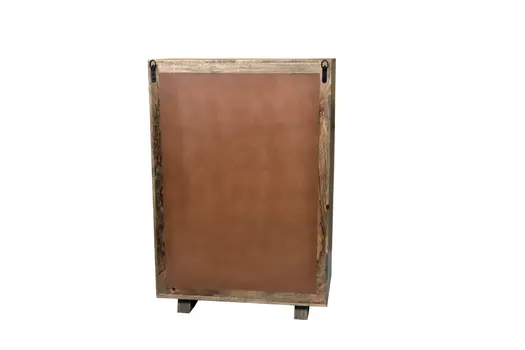 35" Brown Solid Wood Five Drawer Dresser