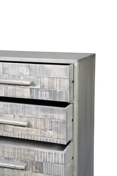 35" White Solid Wood Five Drawer Dresser