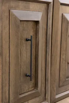 78" Brown Solid Wood Carved Geometric Sideboard with Four Doors