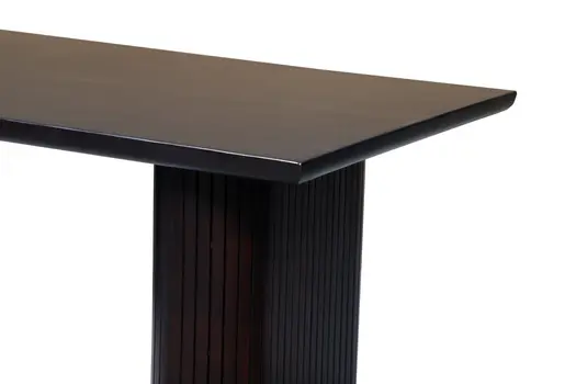 82" Brown Wood Double Pedestal Base Dining Table