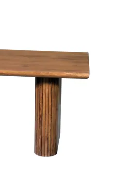 82" Brown Wood Double Pedestal Base Dining Table
