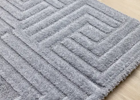 5' X 8' Blue And Gray Geometric Area Rug