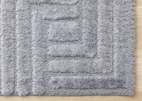 5' X 8' Blue And Gray Geometric Area Rug