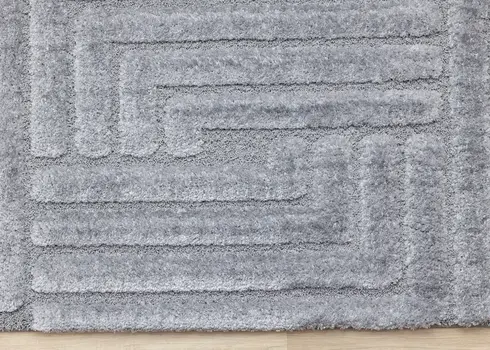 5' X 8' Blue And Gray Geometric Area Rug
