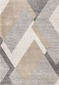 8' X 11' Gray And Cream Geometric Area Rug