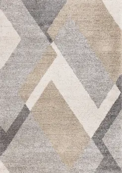 8' X 11' Gray And Cream Geometric Area Rug