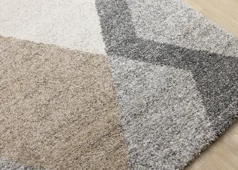 8' X 11' Gray And Cream Geometric Area Rug