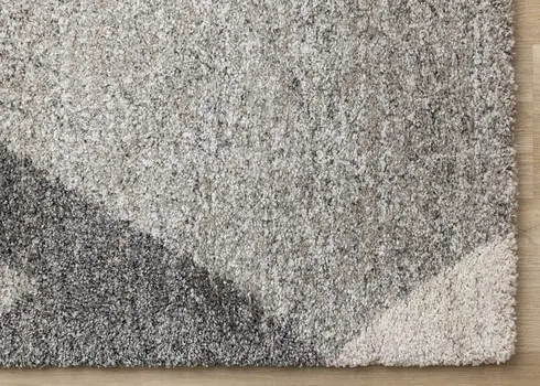 8' X 11' Gray And Cream Geometric Area Rug
