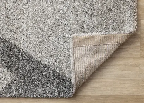 8' X 11' Gray And Cream Geometric Area Rug