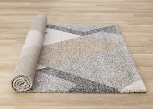 8' X 11' Gray And Cream Geometric Area Rug