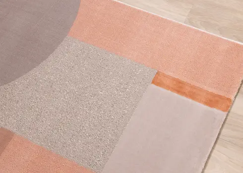 8' X 11' Pink And Gray Geometric Area Rug