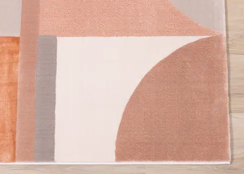 8' X 11' Pink And Gray Geometric Area Rug