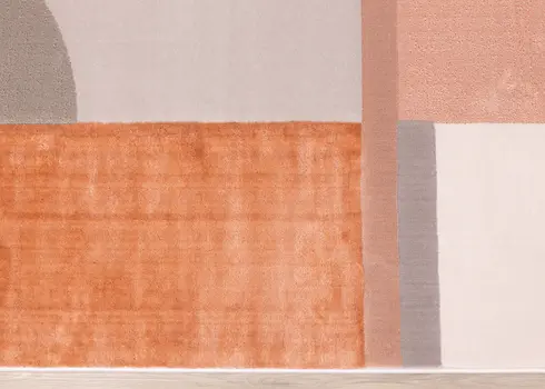 8' X 11' Pink And Gray Geometric Area Rug