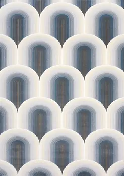 5' X 8' Cream And Blue Geometric Area Rug