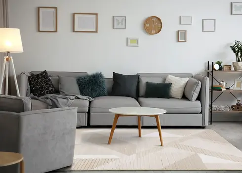 5' X 8' Beige And Cream Geometric Area Rug