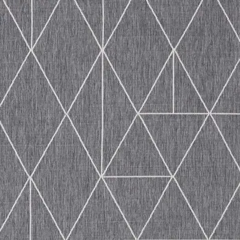 5' X 8' Gray And White Geometric Area Rug