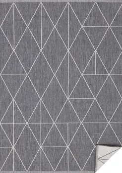 5' X 8' Gray And White Geometric Area Rug