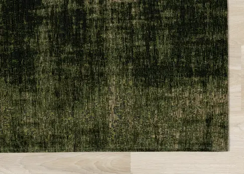 5' X 8' Green And Taupe Abstract Area Rug
