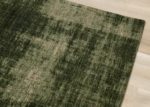 7' X 10' Green And Taupe Abstract Area Rug