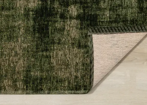 7' X 10' Green And Taupe Abstract Area Rug