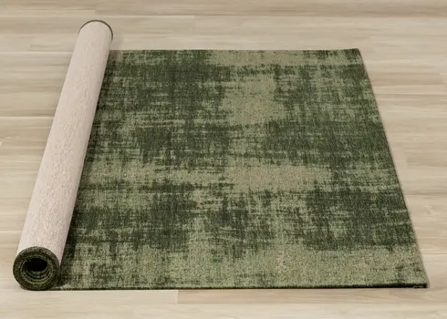7' X 10' Green And Taupe Abstract Area Rug