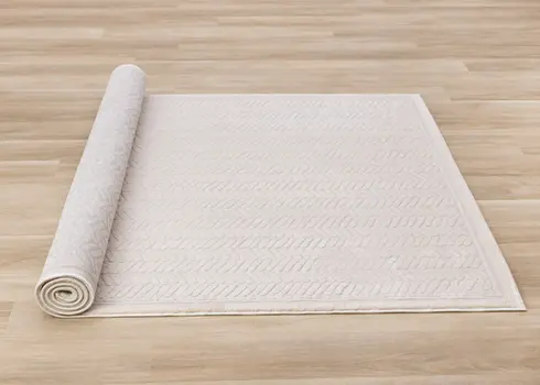 5' X 8' Beige And Cream Chevron Area Rug