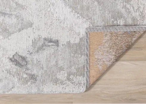 5' X 8' Cream And Gray Abstract Area Rug