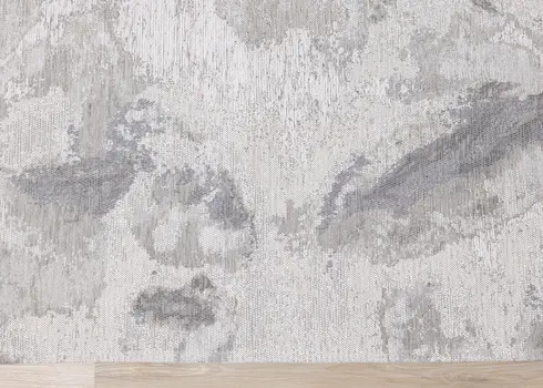 5' X 8' Cream And Gray Abstract Area Rug