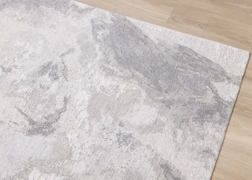 8' X 11' Cream And Gray Abstract Area Rug