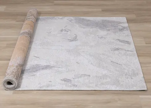 8' X 11' Cream And Gray Abstract Area Rug