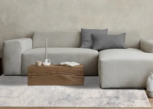 8' X 11' Cream And Blue Abstract Area Rug
