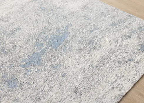 8' X 11' Cream And Blue Abstract Area Rug