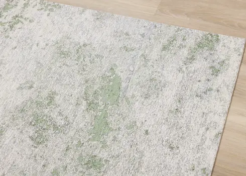 5' X 8' Cream And Green Abstract Area Rug