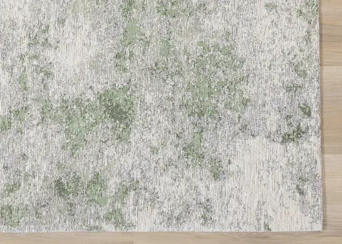 5' X 8' Cream And Green Abstract Area Rug