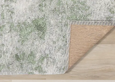 5' X 8' Cream And Green Abstract Area Rug