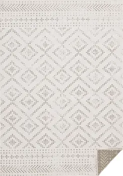 5' X 8' Taupe And Cream Geometric Area Rug