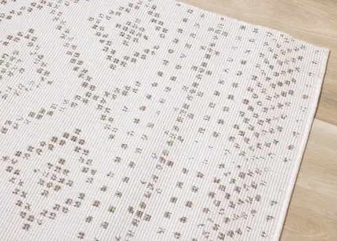 5' X 8' Taupe And Cream Geometric Area Rug