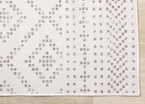 5' X 8' Taupe And Cream Geometric Area Rug