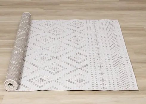 8' X 11' Taupe And Cream Geometric Area Rug