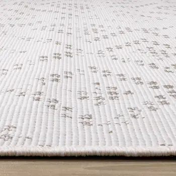 8' X 11' Taupe And Cream Geometric Area Rug