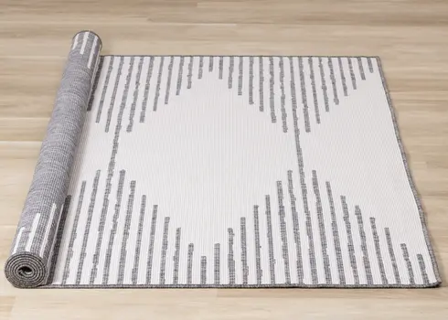 8' X 11' Gray And Beige Geometric Area Rug